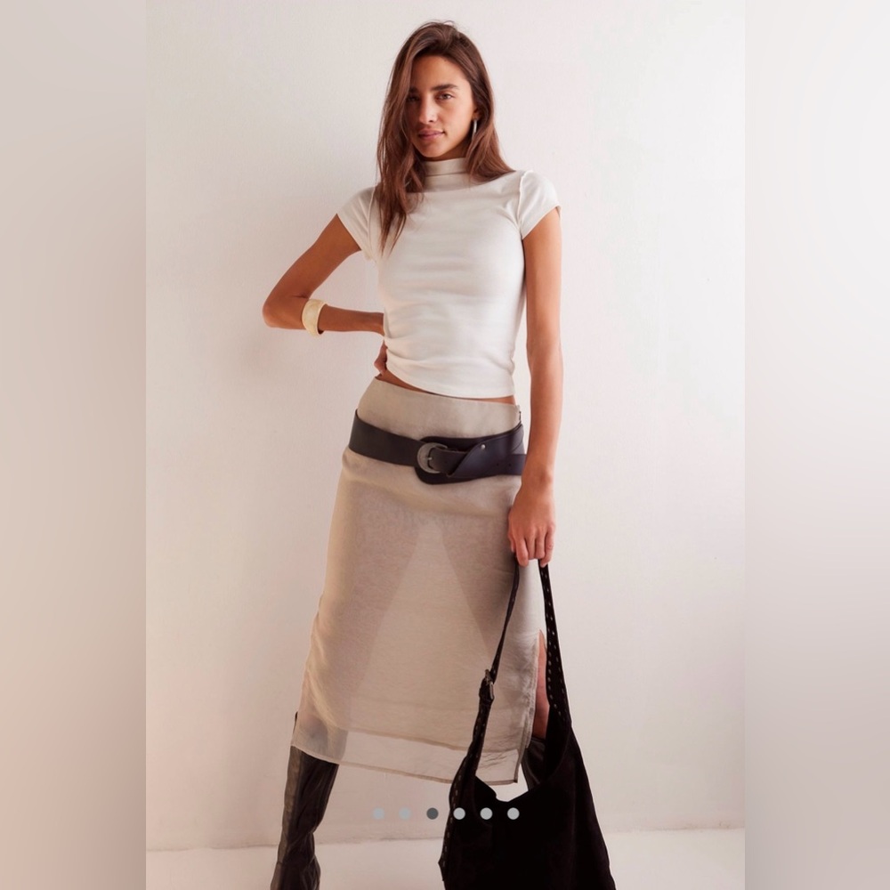 We The Free Lola Mock Neck Ribbed Tee Free People